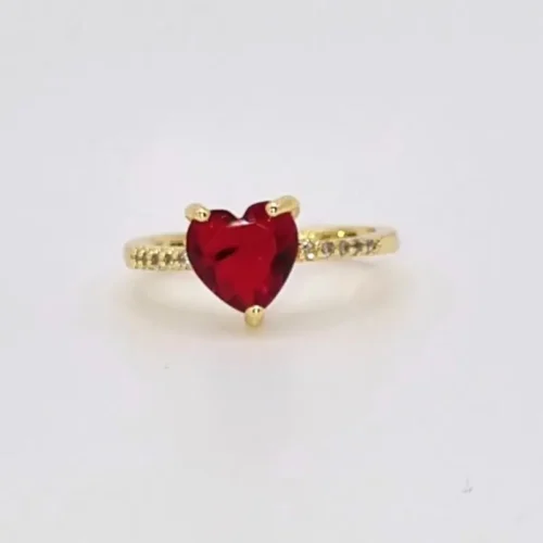 anillo dorado corazón